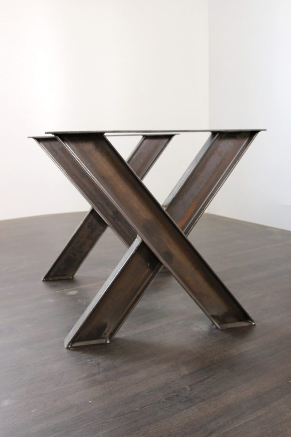Tischgestell X-Form Stahlträger Rohstahl