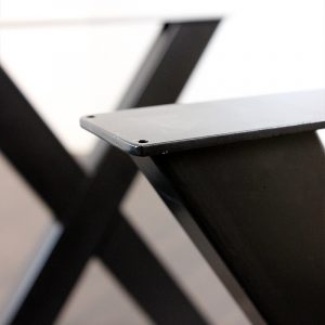 Stahlgestell Tischgestell X-Form pulverbeschichtet schwarz schmal