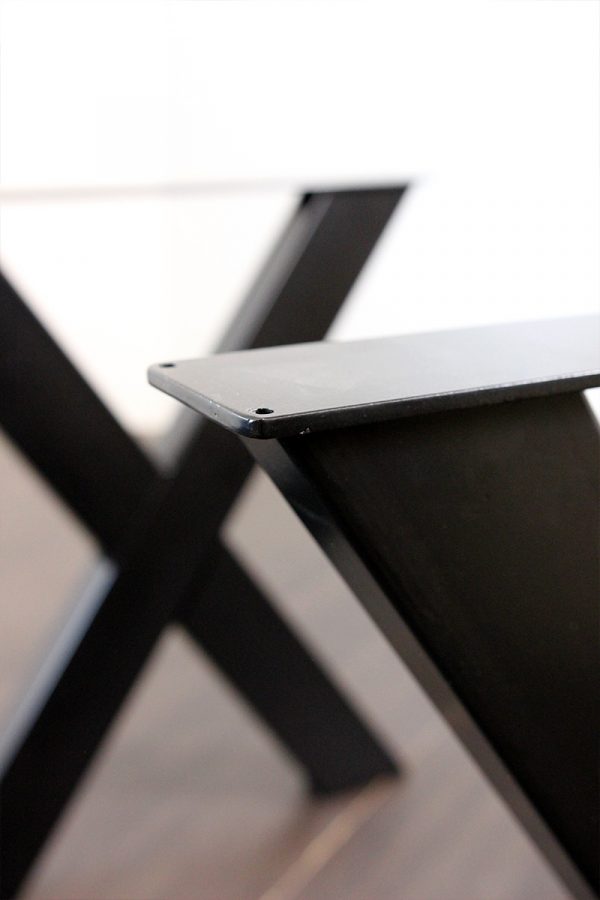 Stahlgestell Tischgestell X-Form pulverbeschichtet schwarz schmal